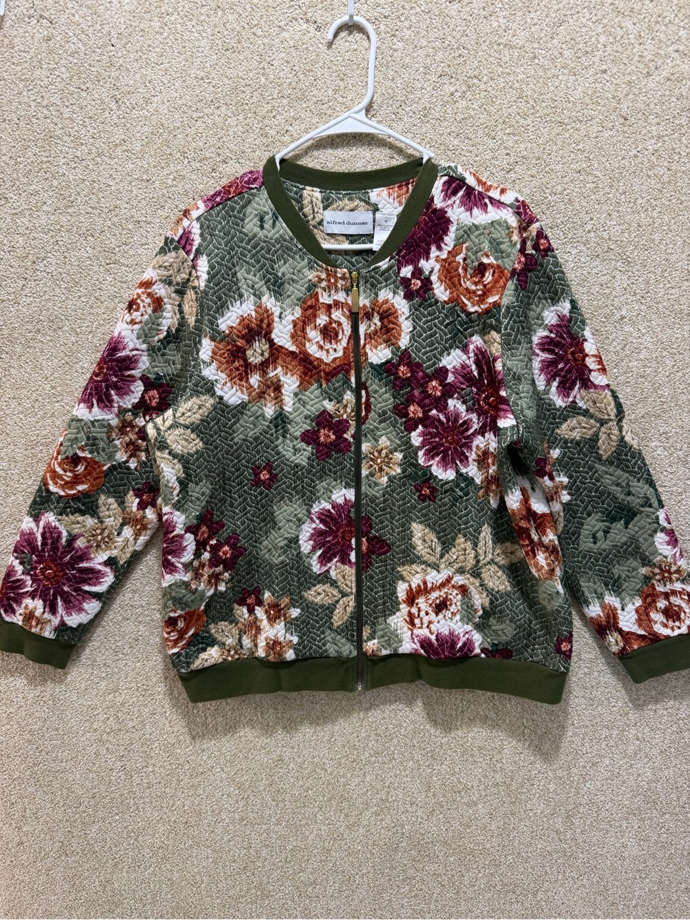 Tapestry bomber jacket floral quilted bohemian maximalism earthy pockets Flawed